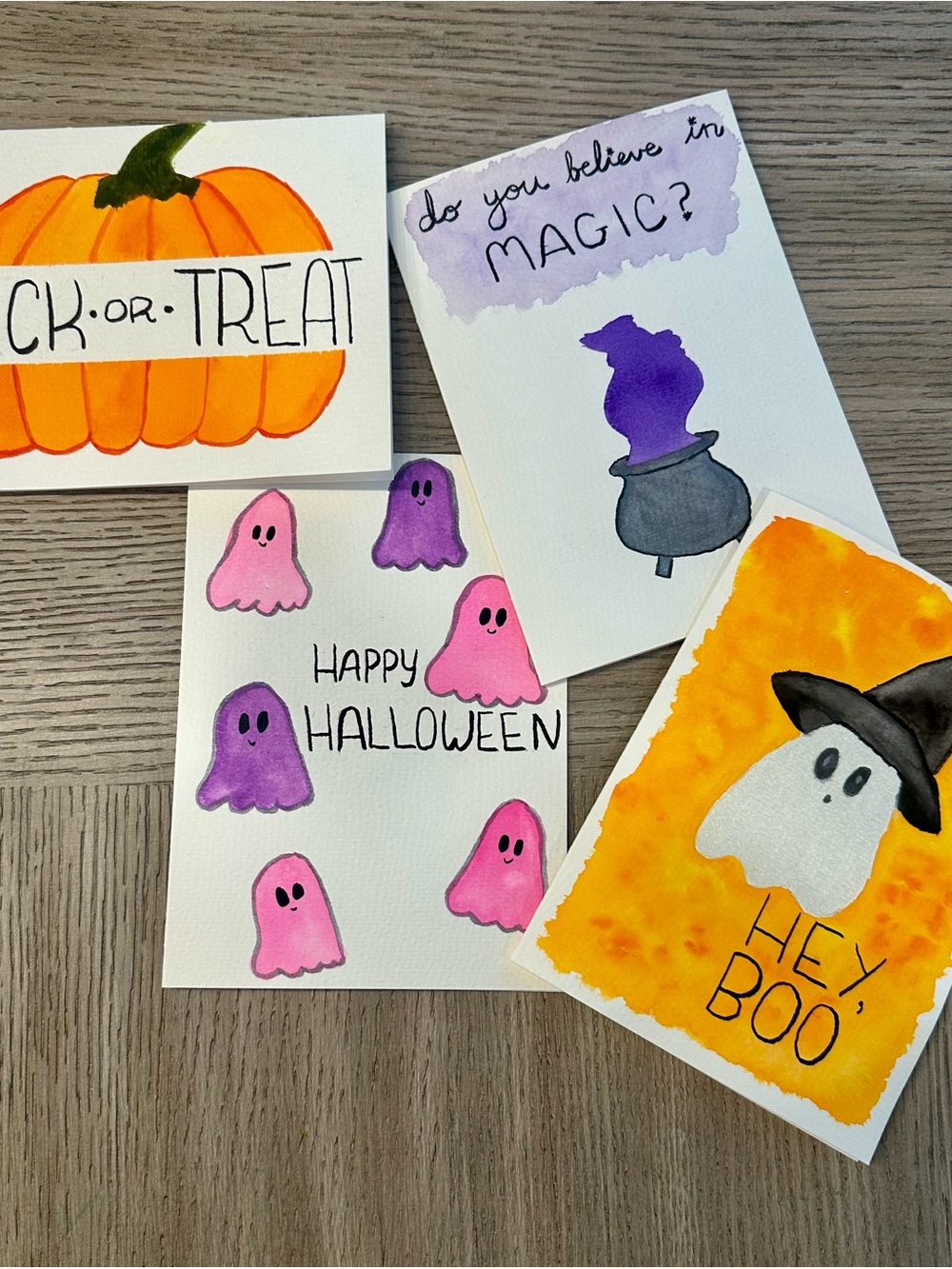 Hand Crafted Halloween Blank Greeting Cards, Includes Envelopes, Set of 4 - Picture 6 of 6